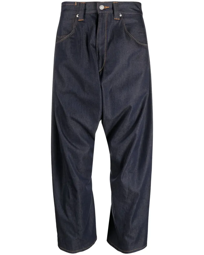 Junya Watanabe Cropped-Jeans mit tiefem Schritt - Blau Blau