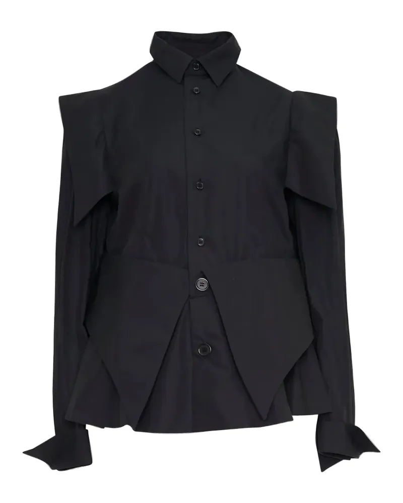 Noir Kei Ninomiya Strukturierte Bluse im Layering-Look - Schwarz Schwarz