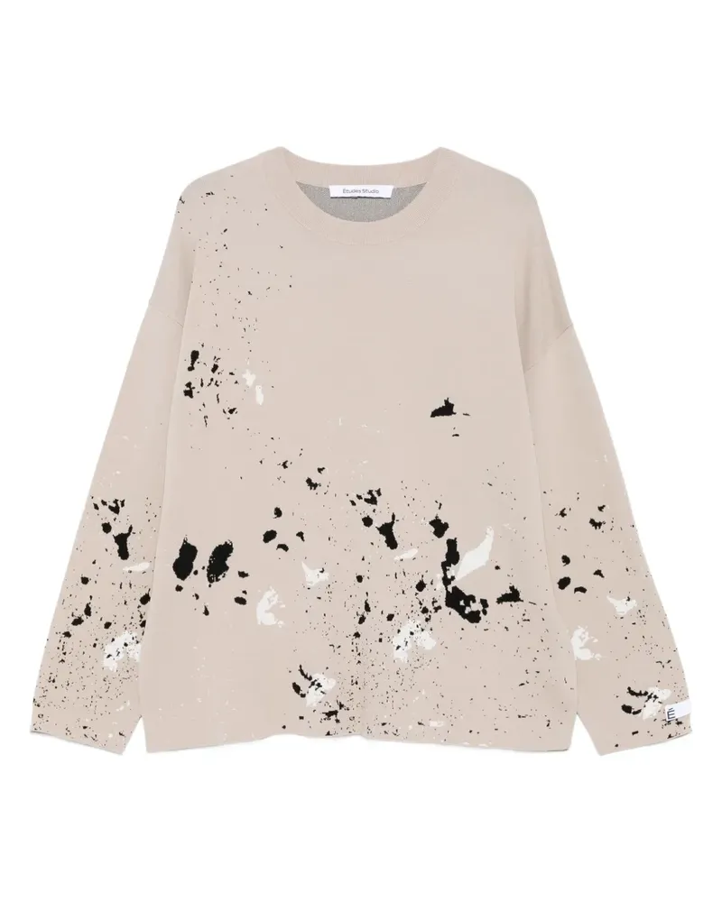 Études Studio Pullover mit Farbklecks-Print - Nude Nude