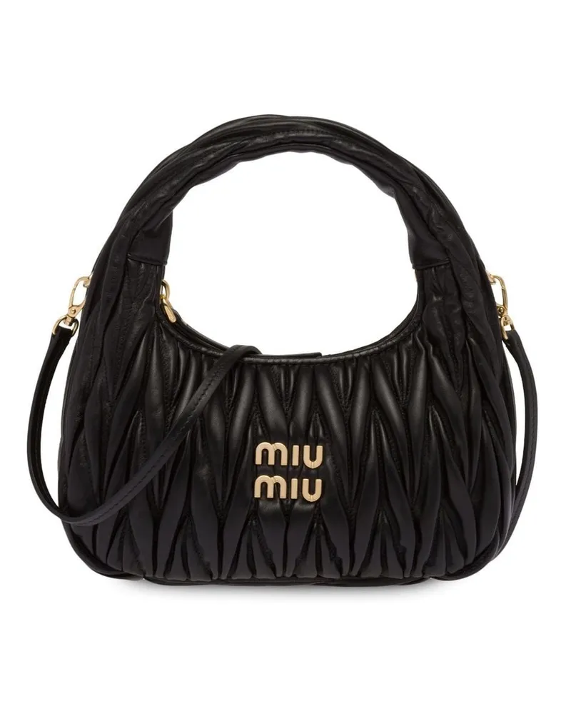 Miu Miu Mini Wander Schultertasche - Schwarz Schwarz
