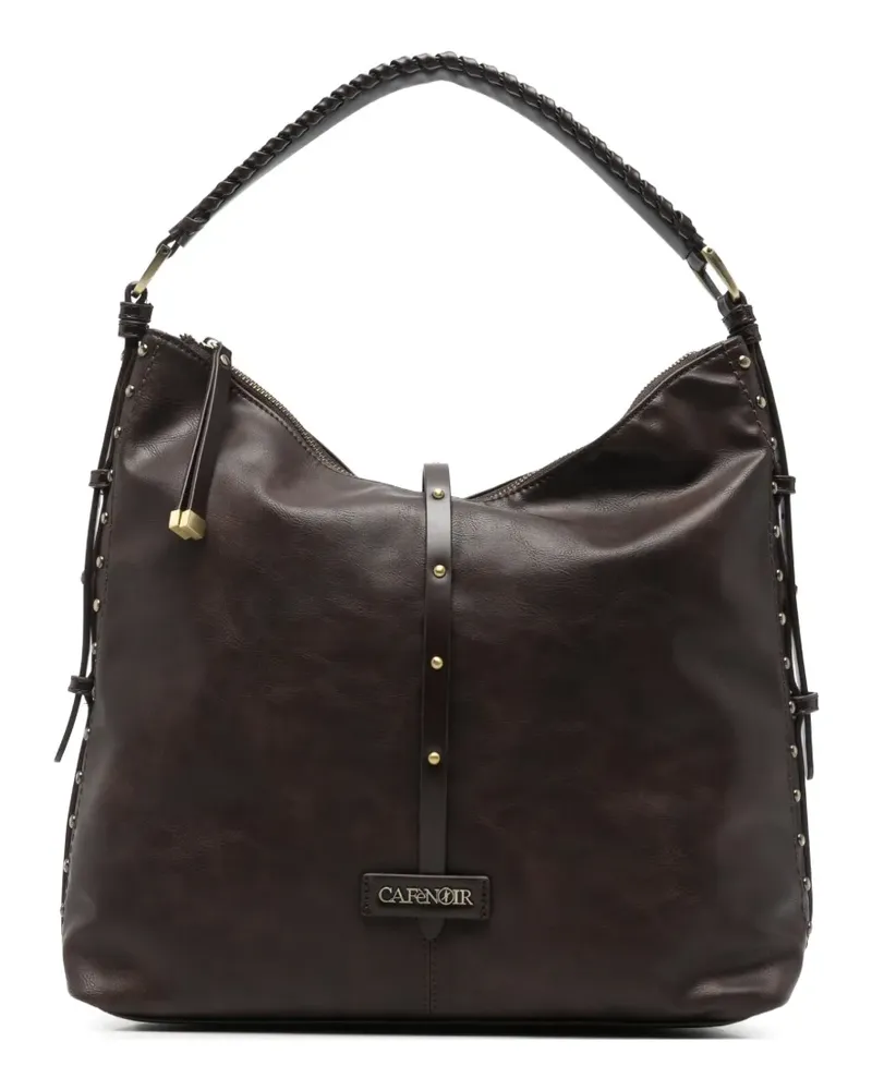CAFèNOIR  Tote Bag mit Nieten und geflochtenem Henkel - Braun Braun