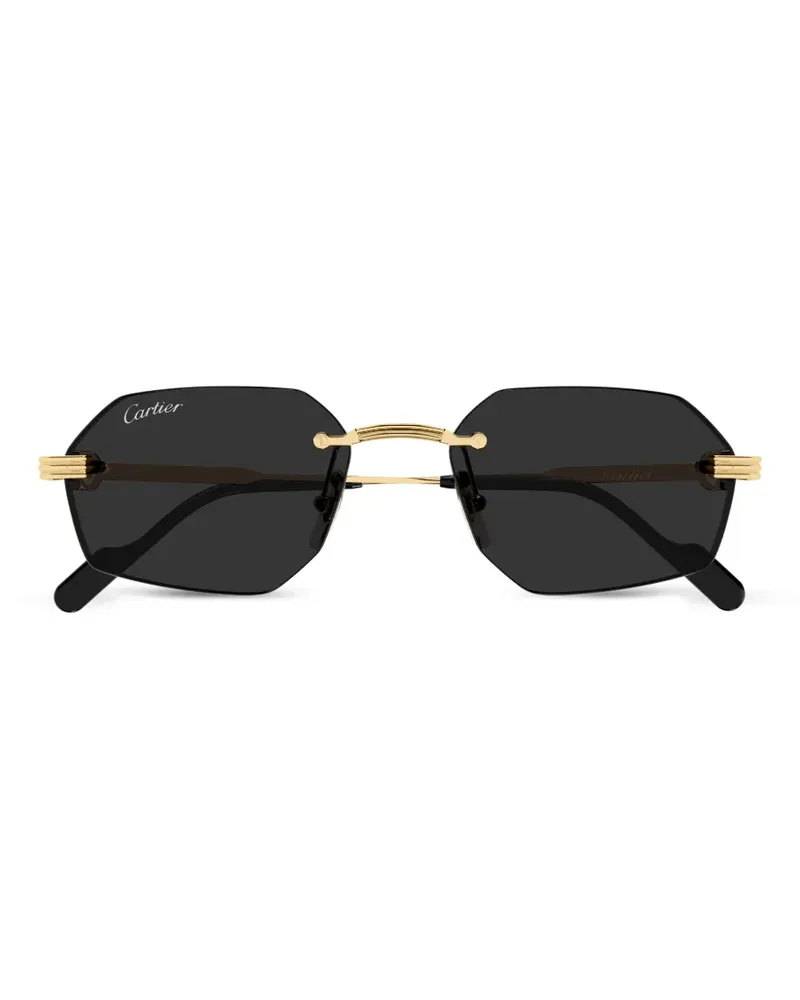 Cartier rimless geometric-frame sunglasses - Gold Gold