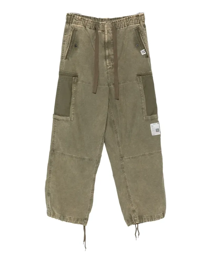 MIHARAYASUHIRO faded-effect cargo pants - Grün Grün