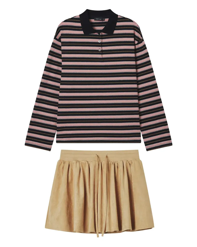Tout a Coup striped polo shirt and mini skirt set - Nude Nude