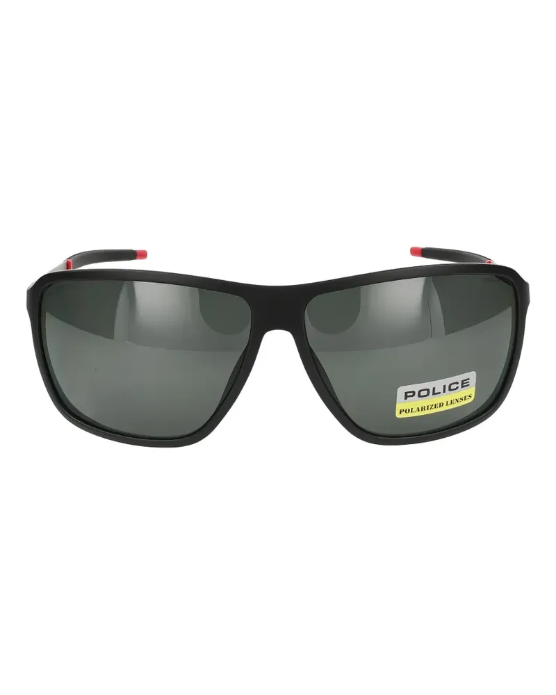 Police square frame sunglasses - Schwarz Schwarz