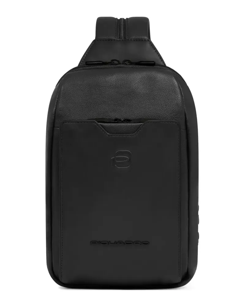 Piquadro Wandelbare Gürteltasche mit Logo-Prägung - Schwarz Schwarz