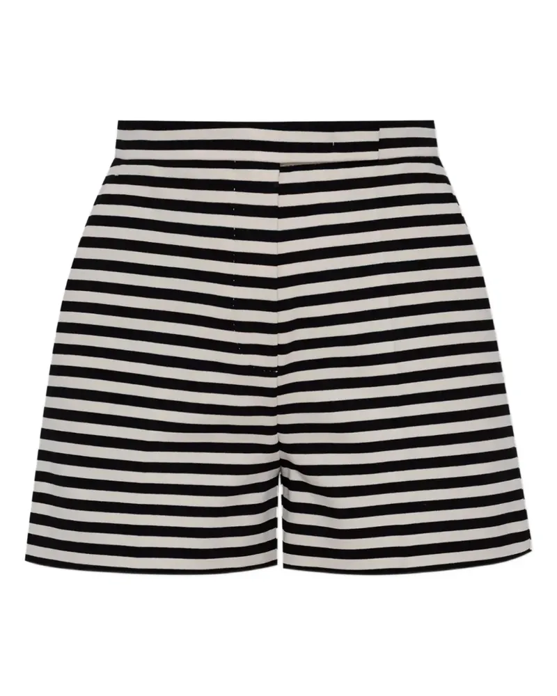 Max Mara Gestreifte High-Waist-Shorts - Schwarz Schwarz