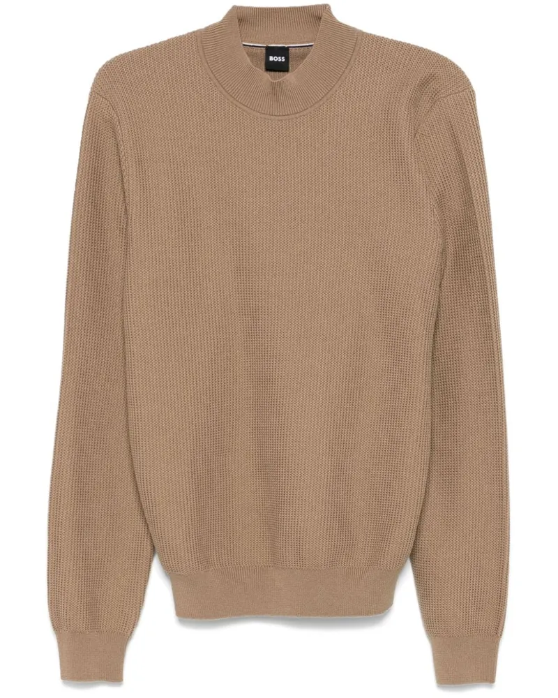 HUGO BOSS Gestrickter Pullover - Braun Braun