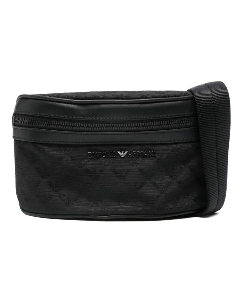 Emporio Armani logo-pattern belt bag - Schwarz Schwarz