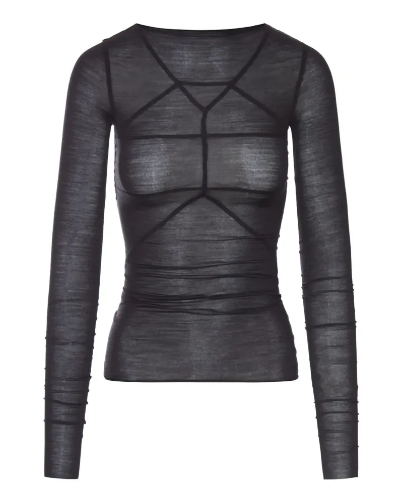 Rick Owens LS Temple Oberteil - Schwarz Schwarz
