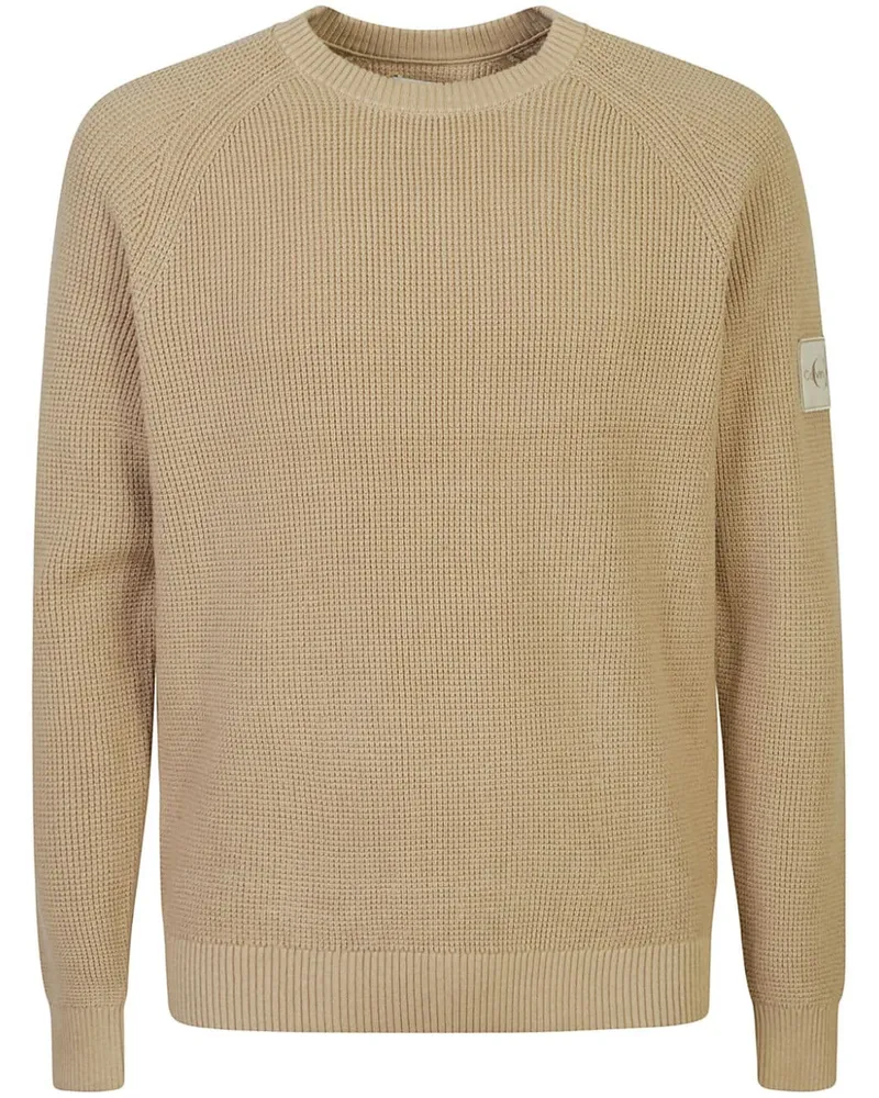 Calvin Klein Pullover mit Logo-Patch Nude