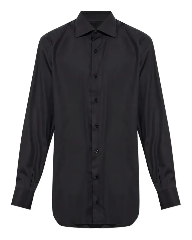 Brioni long-sleeve cotton shirt - Schwarz Schwarz