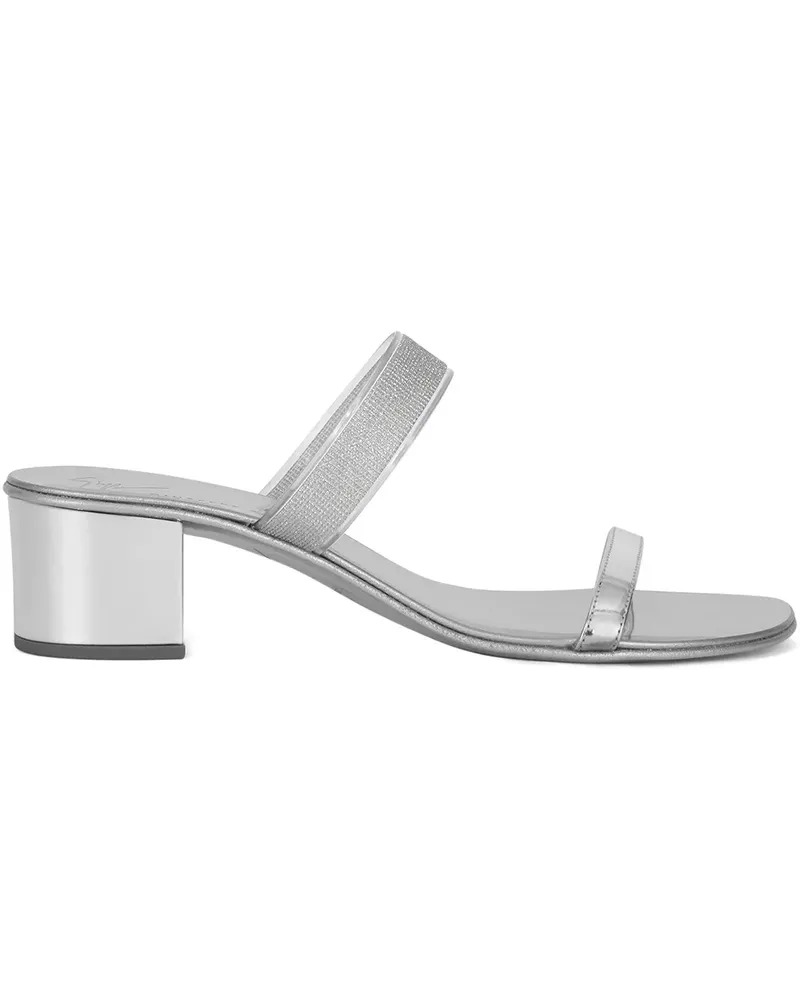 Giuseppe Zanotti Pantoletten in Metallic-Optik - Grau Grau
