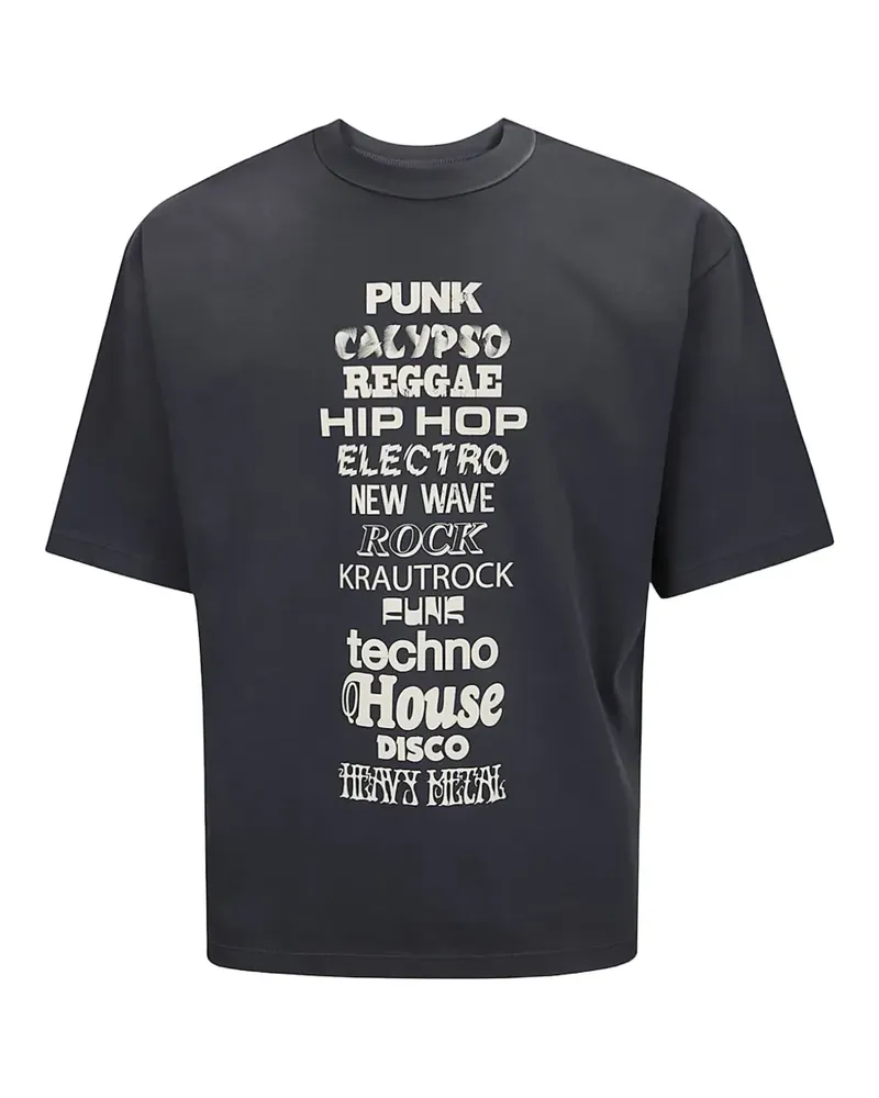 HTC Hollywood Trading Company Calypso music-print stud-embellished t-shirt - Grau Grau