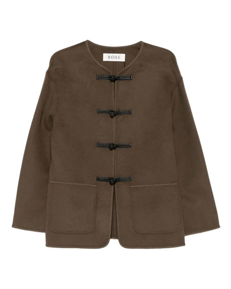Róhe toggle-fastening patch-pocket jacket - Braun Braun