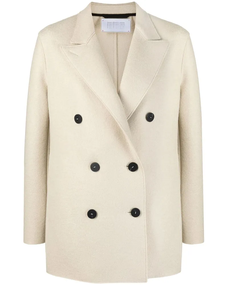 Harris Wharf London Doppelreihiger Blazer mit steigendem Revers Nude