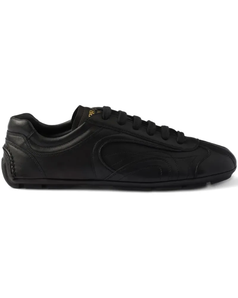 Prada Montecarlo Re-edition 2005 Antiqued Sneakers aus Nappaleder - Schwarz Schwarz