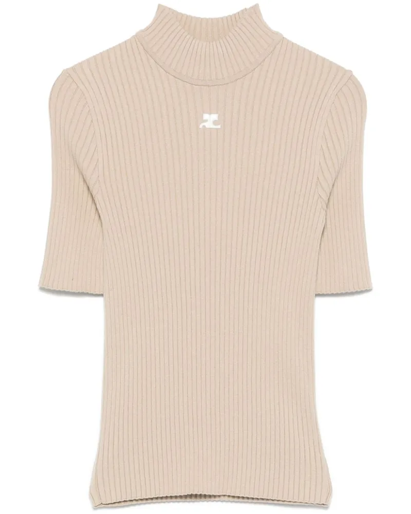 Courrèges Geripptes Reedition T-Shirt - Nude Nude