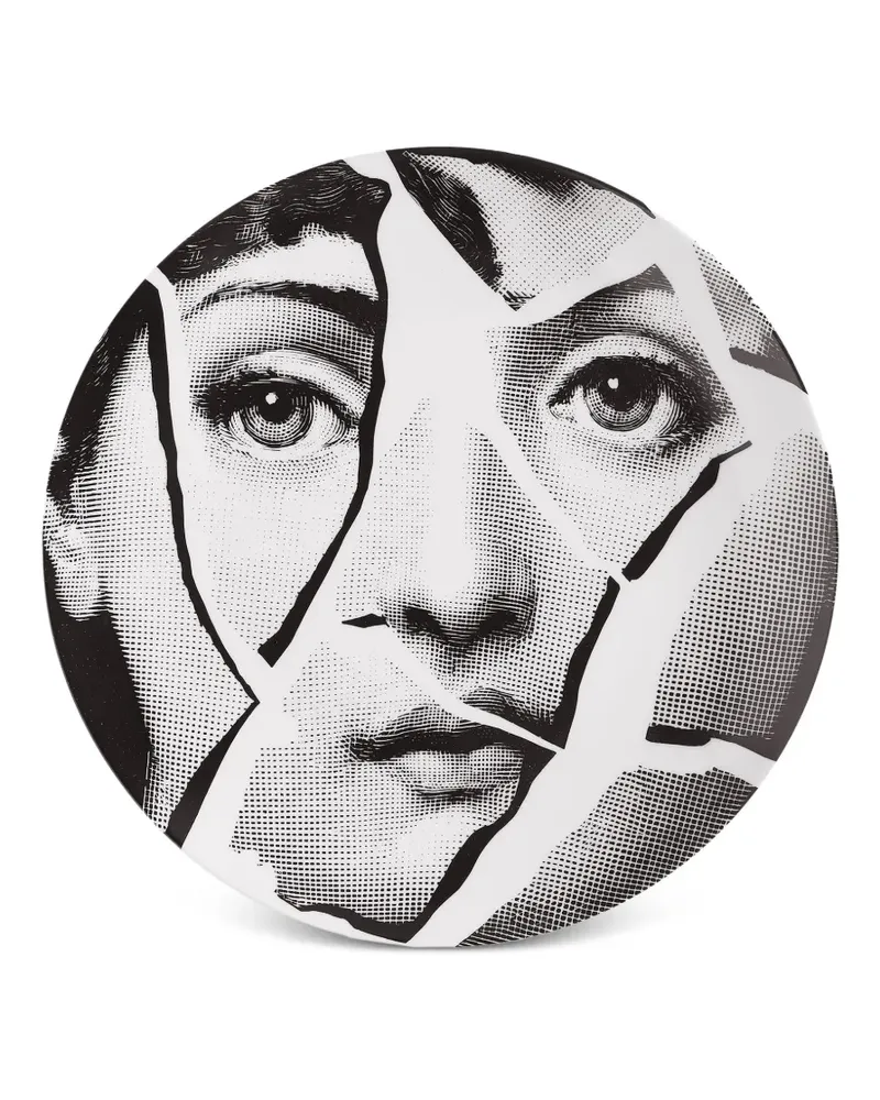 Fornasetti Teller mit Print - Weiß Weiß