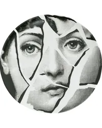 Fornasetti Teller mit Print Weiß