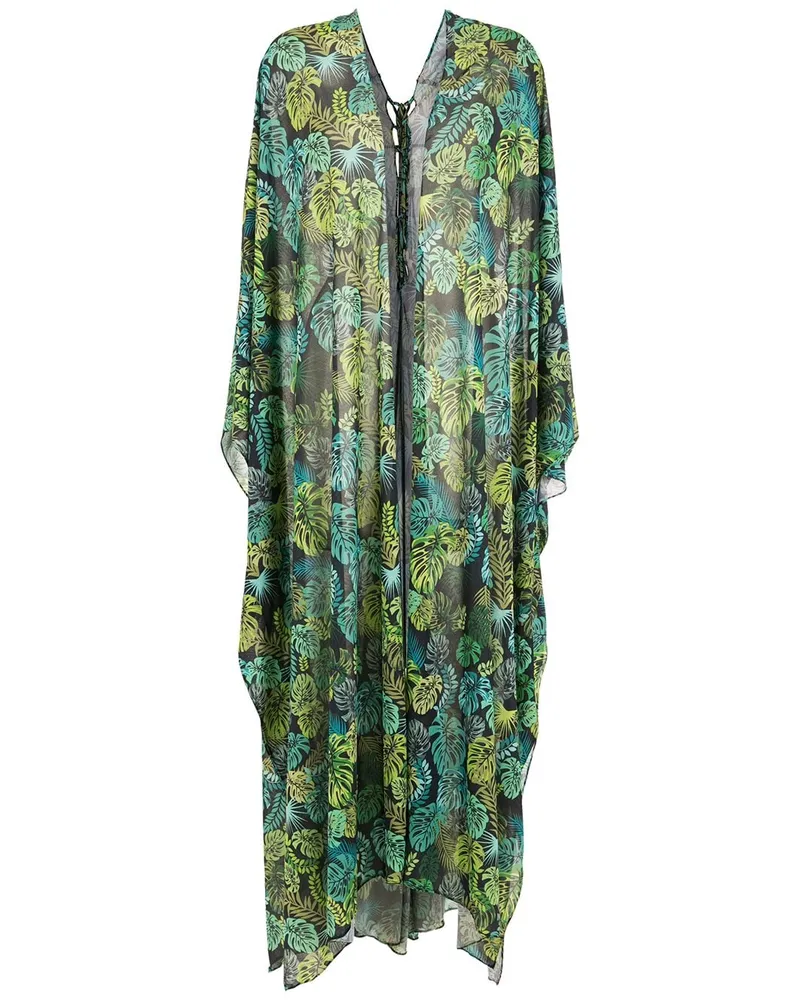 Amir Slama Kaftan mit tropischem Print - Grün Grün