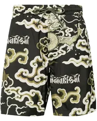 maharishi Badeshorts mit Cloud Dragon-Print Grün