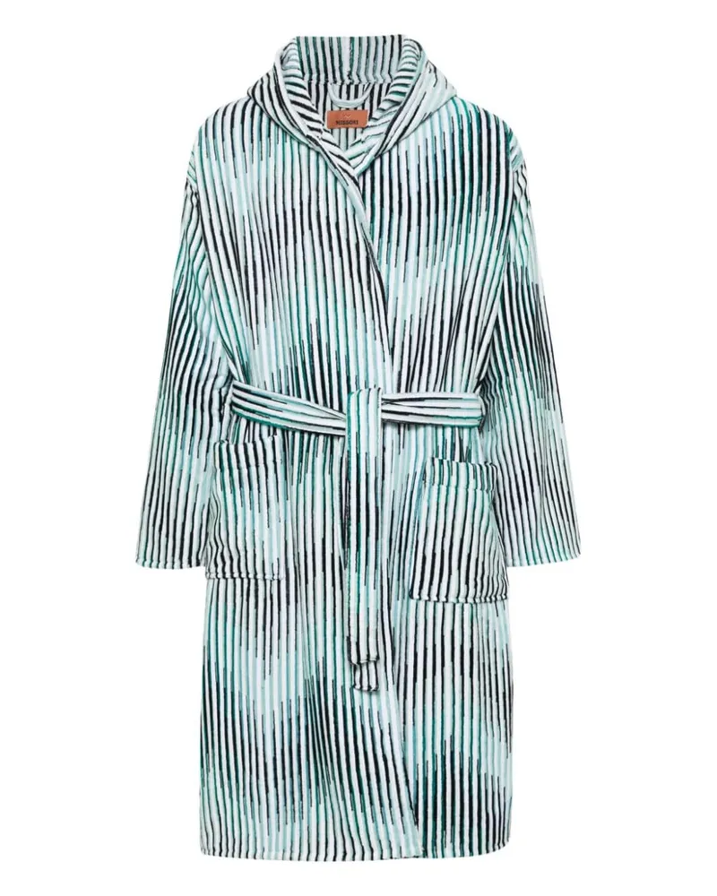 Missoni Home Gerippter Bademantel mit Zickzackmuster - Blau Blau