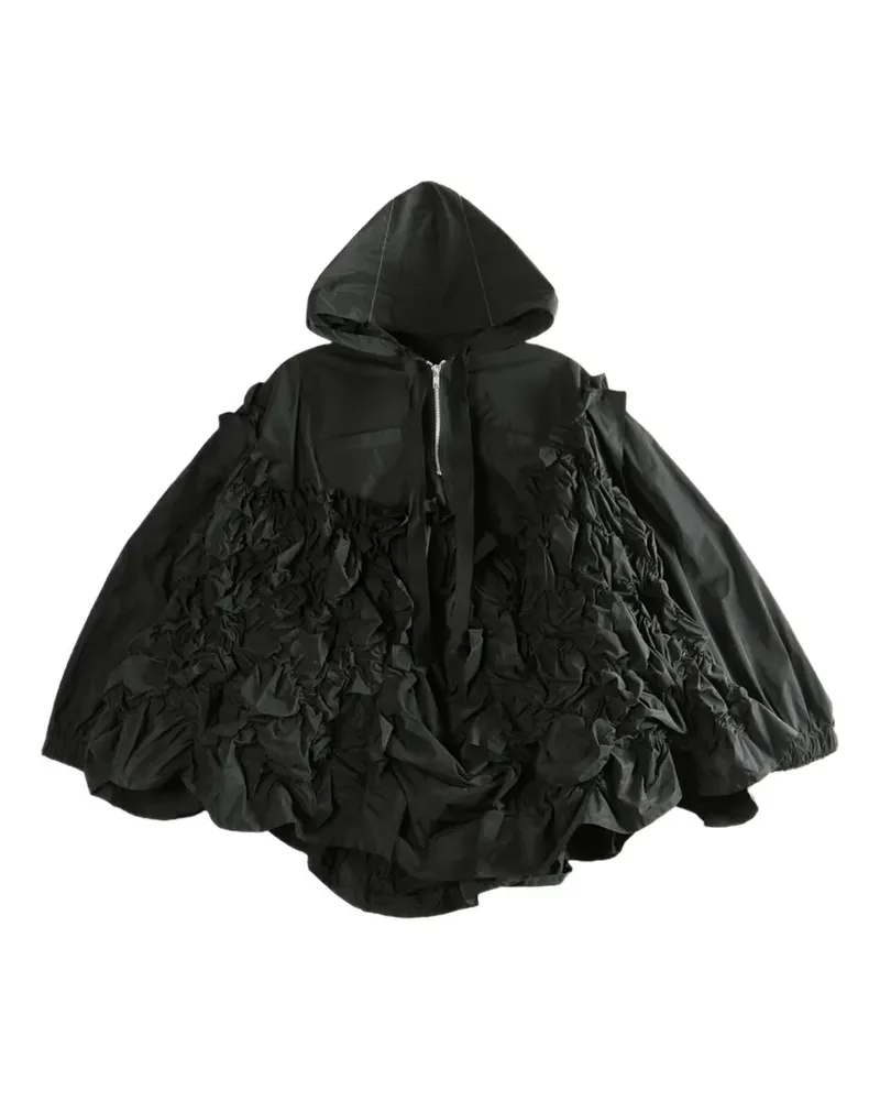 Comme des Garçons Kapuzenjacke mit Rüschen - Schwarz Schwarz