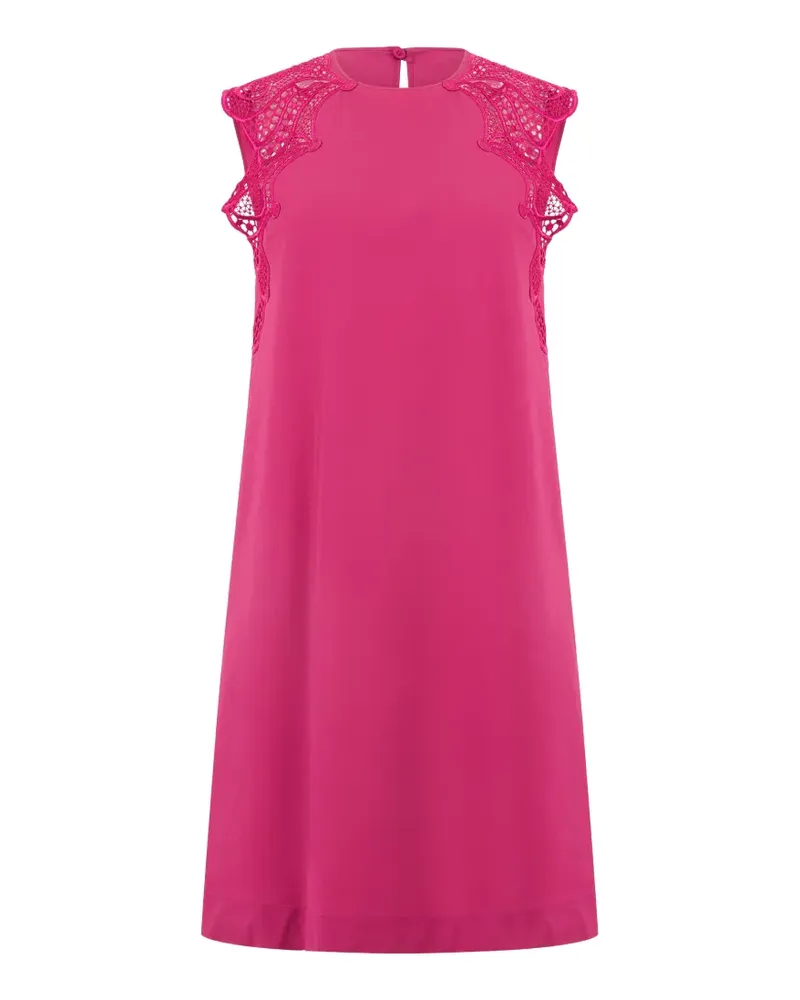 Alberta Ferretti lace-detail sleeveless mini dress - Rosa Rosa