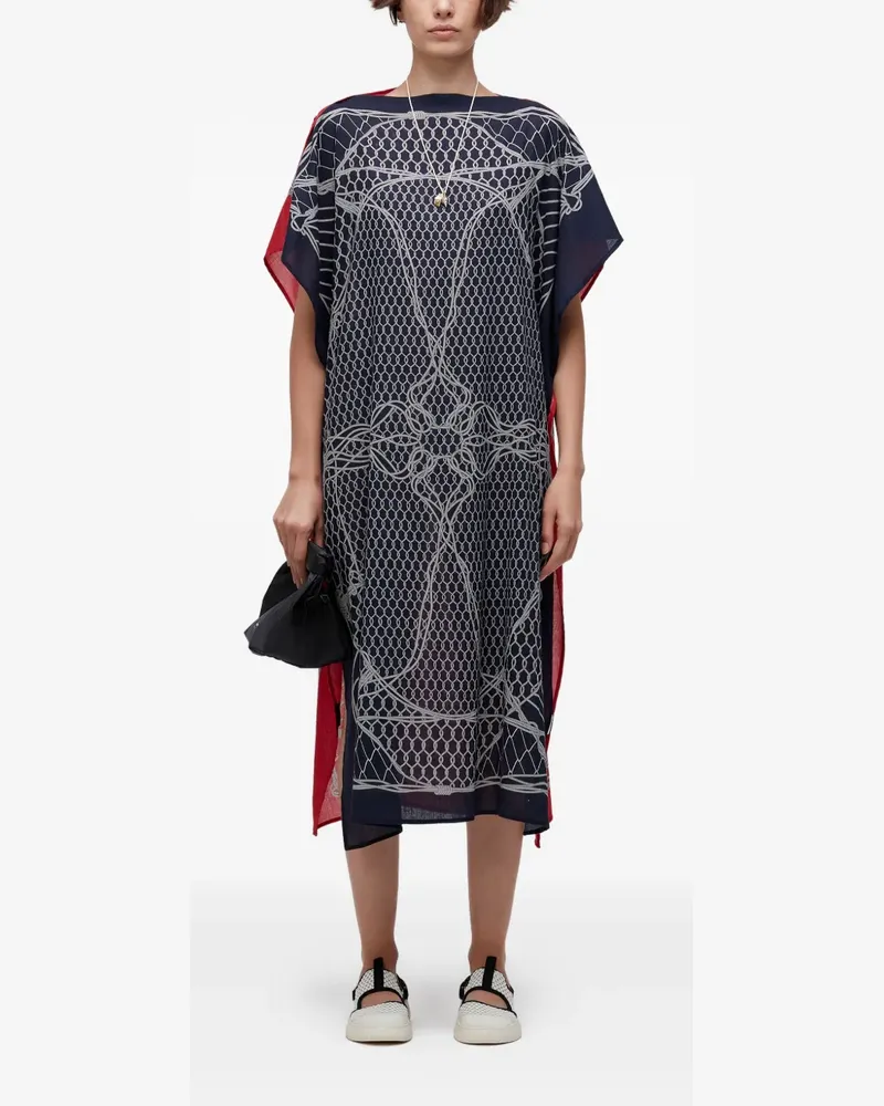 Osklen Kleid mit Schal-Knoten-Print - Blau Blau