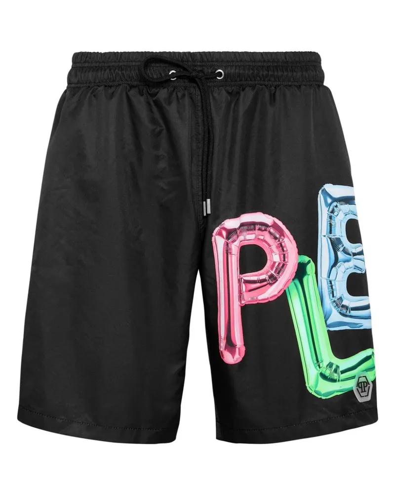 Philipp Plein Bombing Graffiti Badeshorts - Schwarz Schwarz