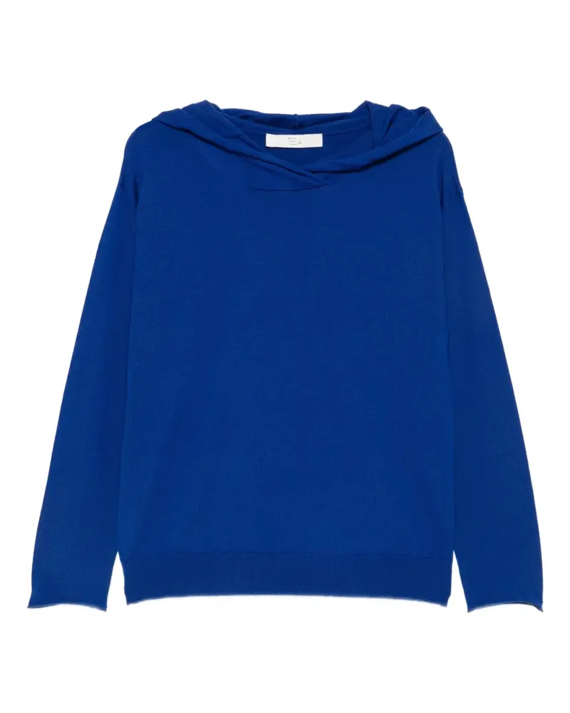 TELA Fein gestrickter Hoodie - Blau Blau