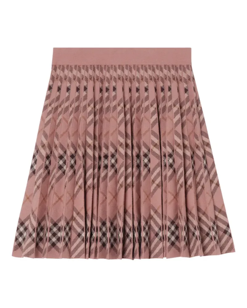 Burberry pleated Check cotton nylon mini skirt - Rosa Rosa