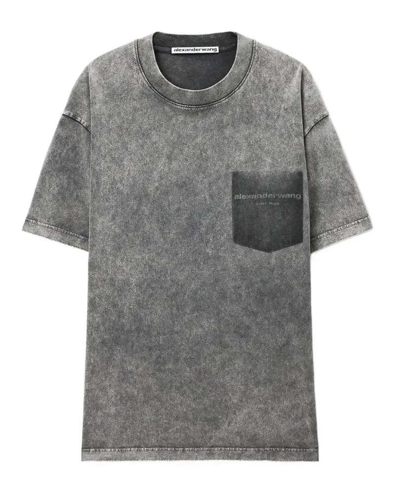 Alexander Wang Kurzärmeliges T-Shirt mit Shadow Pocket-Grafik - Grau Grau
