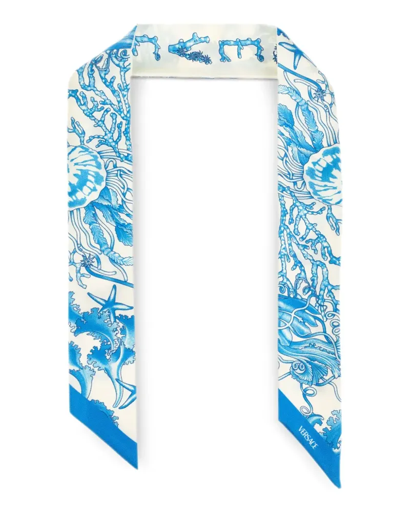 Versace Schal mit Print - Blau Blau