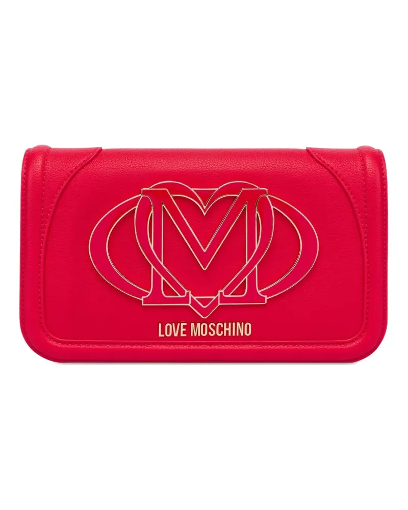 Moschino Clutch mit Logo-Schild - Rot Rot
