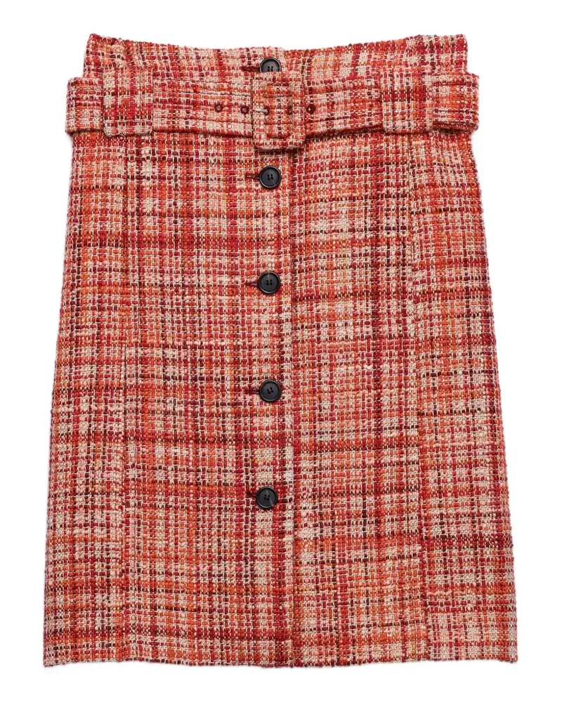 Prada Midirock aus Tweed - Rot Rot