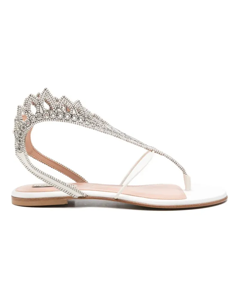 Alberta Ferretti bead-embellished thong sandals - Weiß Weiß