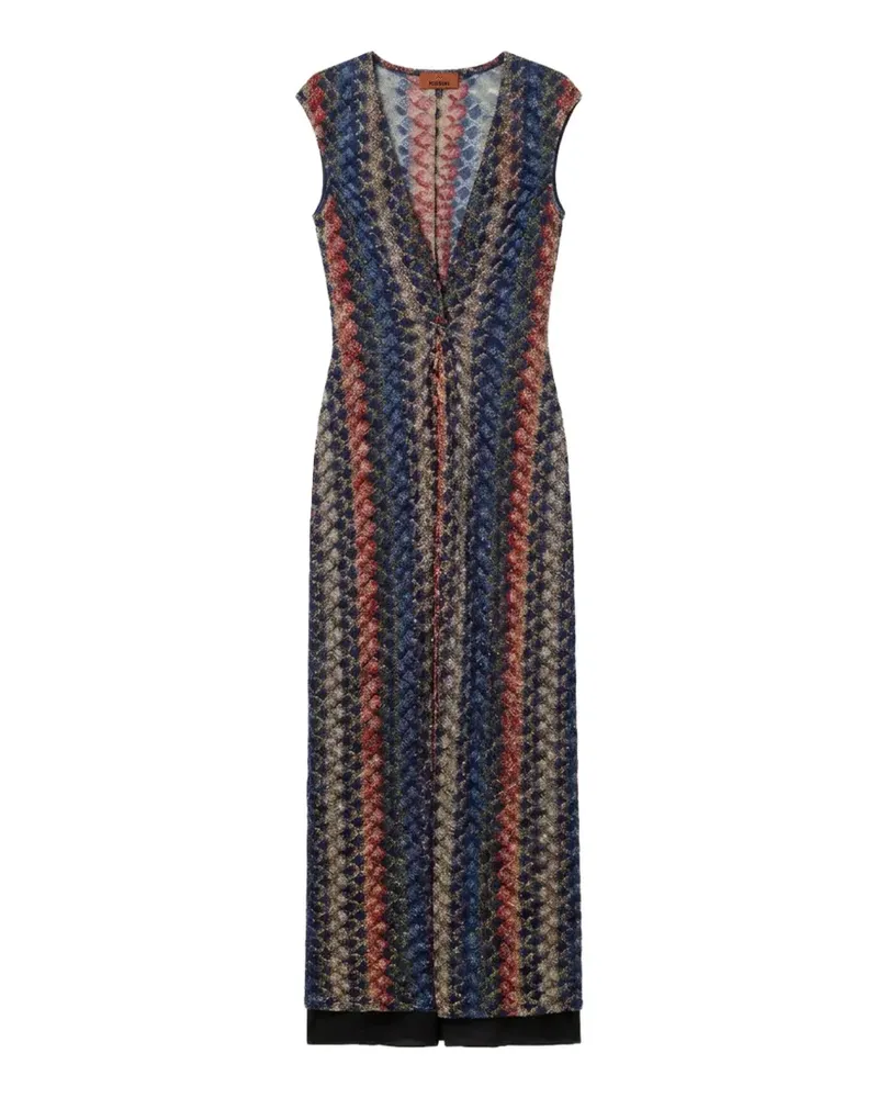 Missoni metallic-knit cap-sleeve maxi dress - Blau Blau