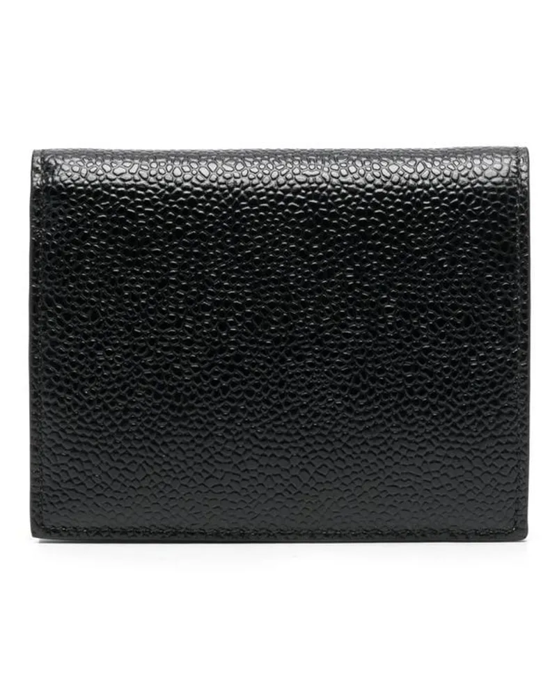 Thom Browne Billfold With Coin Compartment In Pebble Grain - Schwarz Schwarz