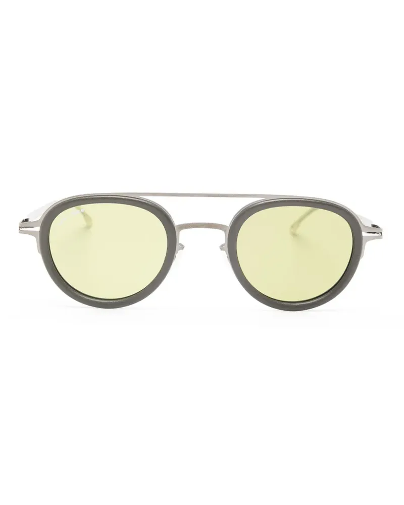 Mykita Grunt Sonnenbrille mit rundem Gestell - Schwarz Schwarz
