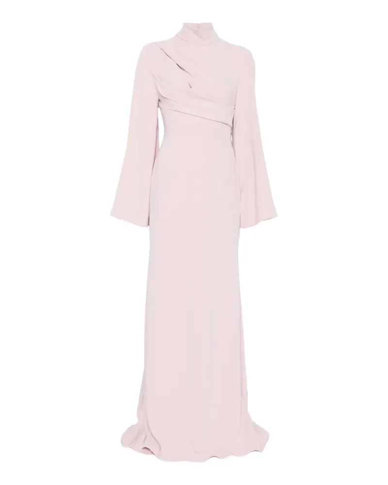 Solace London Drapiertes Swinton Maxikleid mit langen Ärmeln - Rosa Rosa