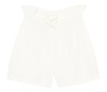 Shorts mit Paperbag-Taille - Weiß