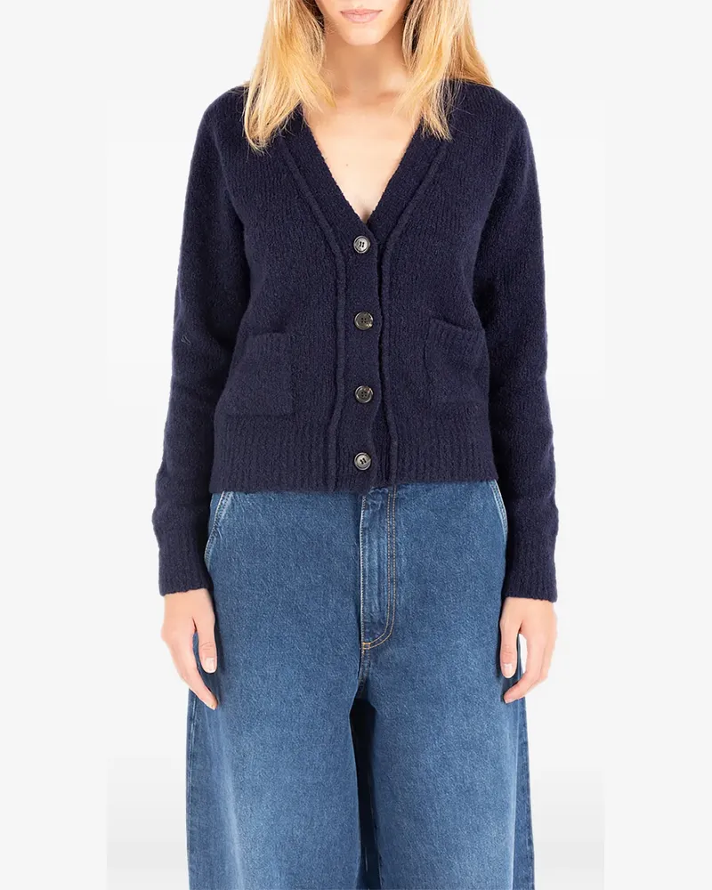 Société Anonyme Claire Cardigan mit V-Ausschnitt und aufgesetzter Tasche - Blau Blau