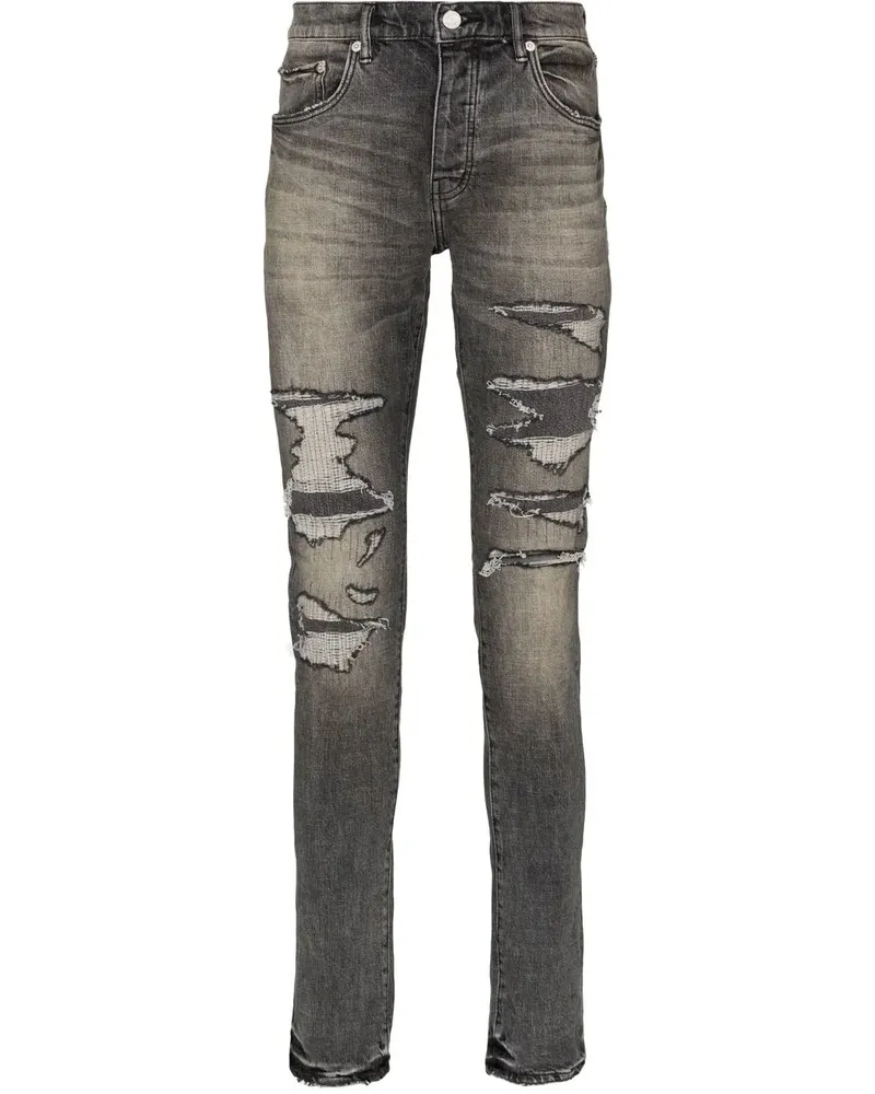 PURPLE BRAND Skinny-Jeans im Distressed-Look - Grau Grau