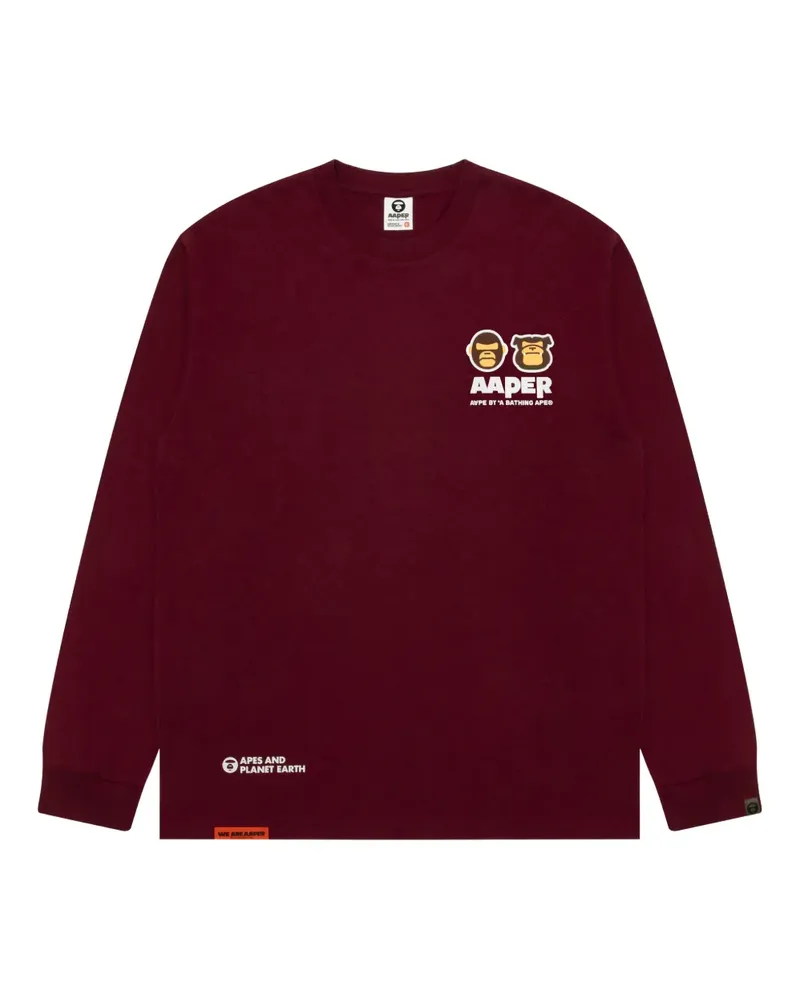 BAPE Klassisches Langarmshirt - Rot Rot