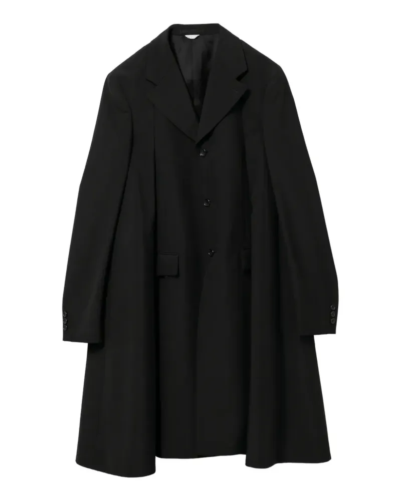 Comme des Garçons Wollmantel mit Falten - Schwarz Schwarz