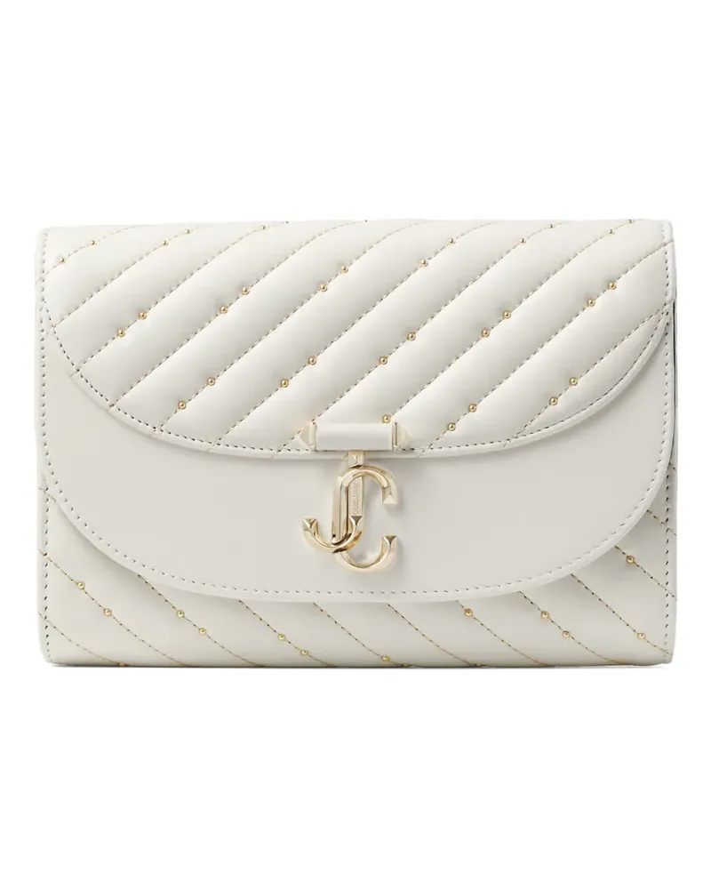 Jimmy Choo Avenue Curve quilted-leather clutch bag - Weiß Weiß