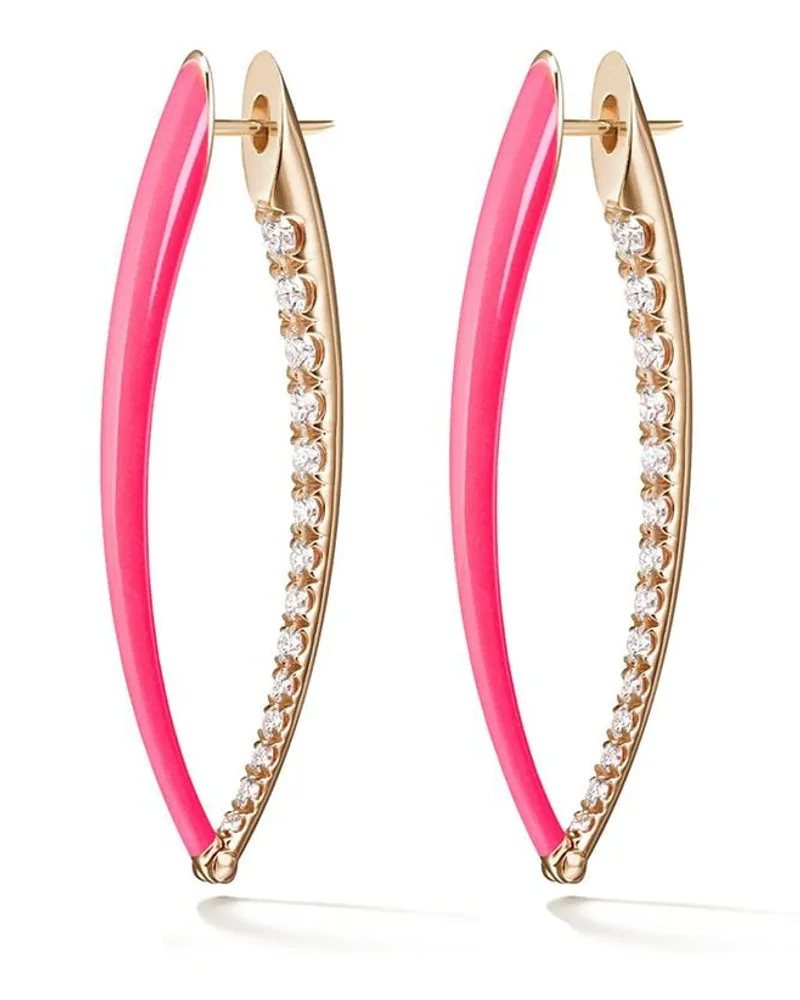 Melissa Kaye 18kt Creolen aus Gelbgold - Rosa Rosa