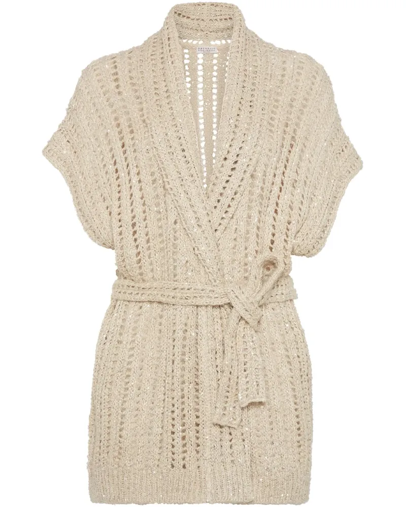 Brunello Cucinelli Dazzling Cardigan - Nude Nude